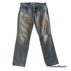 J Brand denim distressed straight mom jeans